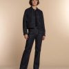 Vrouwen Geisha Fashion | Geisha Dames Wide Leg Jeans 31510-10 Dark Blue Denim