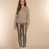 Vrouwen Geisha Fashion | Geisha Dames Graphic Print Sweater 32668-46 Sand