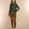 Vrouwen Geisha Fashion | Geisha Dames Smock Top Met Print 32589-60 Emerald