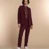 Vrouwen Geisha Fashion | Geisha Dames Pantalon 31568-32 Aubergine