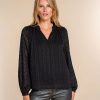 Vrouwen Geisha Fashion | Geisha Dames Top Met Glitters 33901-26 Zwart