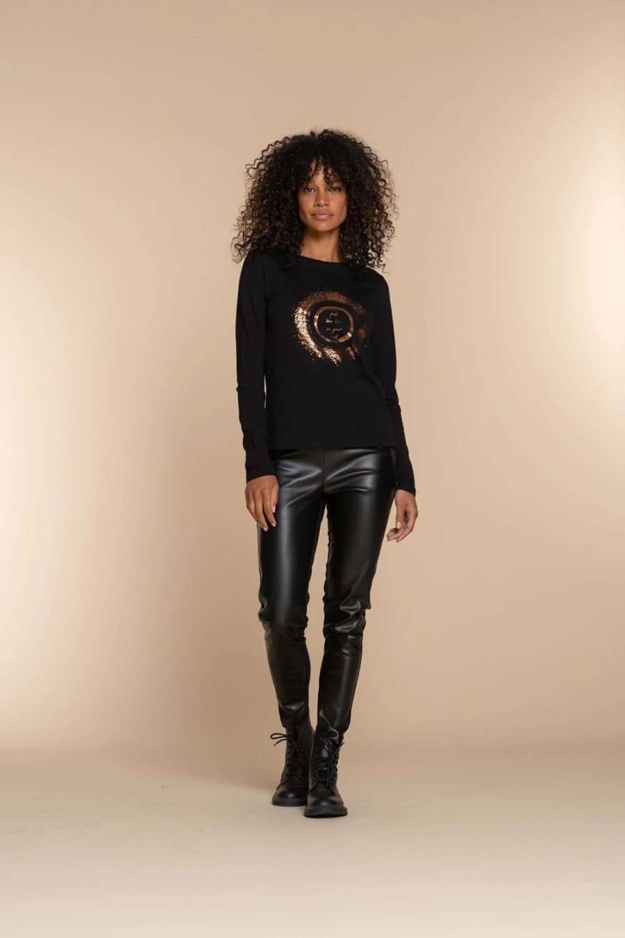 Vrouwen Geisha Fashion | Geisha Dames T-Shirt Graphic Print 32667-46 Zwart