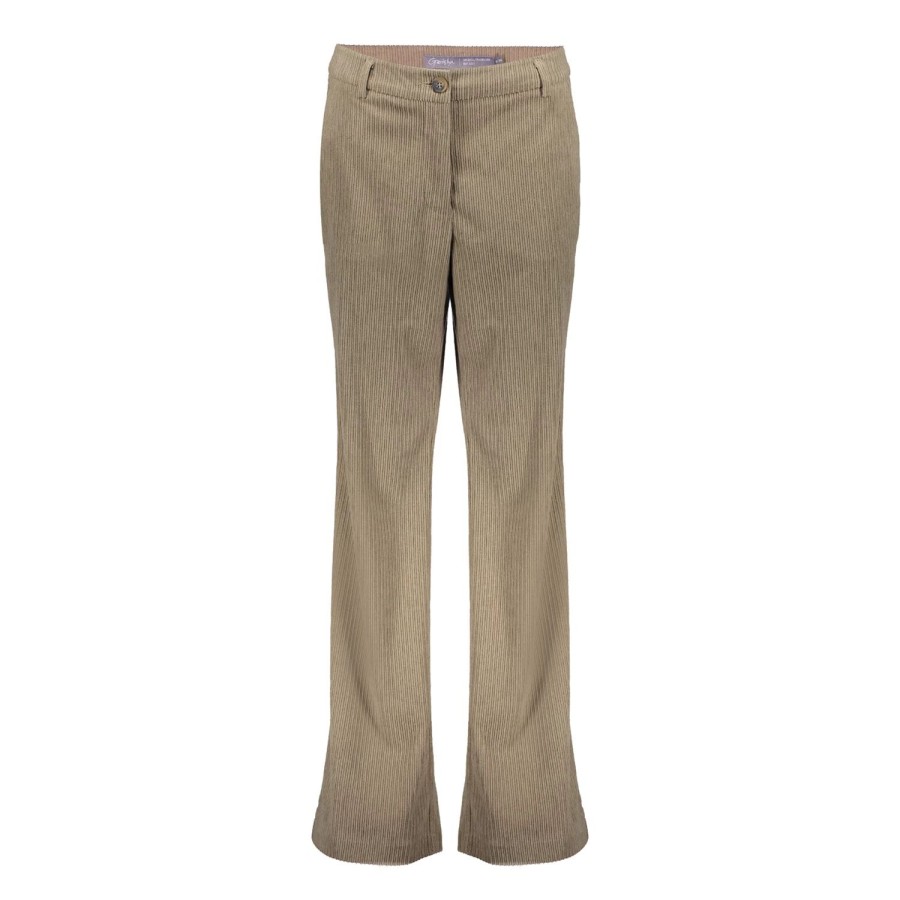 Vrouwen Geisha Fashion | Geisha Dames Corduroy Broek 31532-10 Taupe