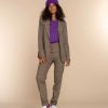 Vrouwen Geisha Fashion | Geisha Dames Geruite Pantalon 31565-32 Paars
