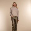 Vrouwen Geisha Fashion | Geisha Dames Flared Metallic Jeans 31815-10 Gold