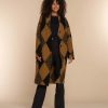 Vrouwen Geisha Fashion | Geisha Dames Geruite Manteljas 38582-70 Camel