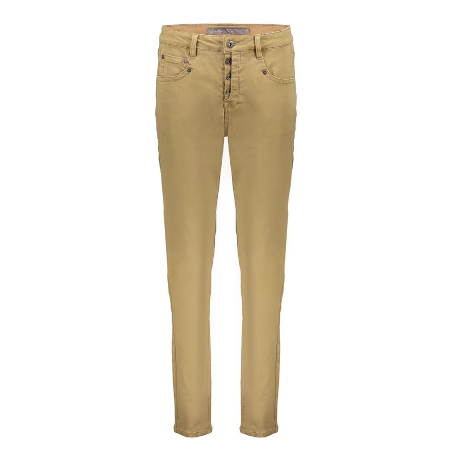 Vrouwen Geisha Fashion | Geisha Dames Baggy Jeans 31537-10 Dark Sand