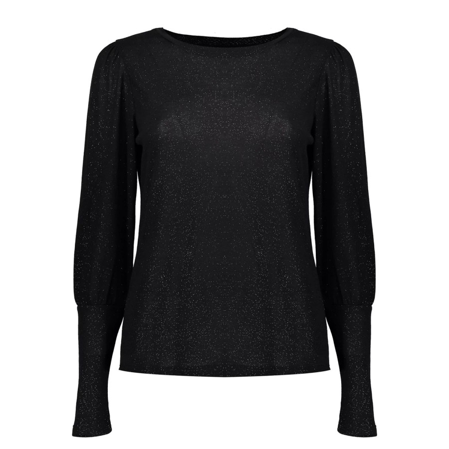 Vrouwen Geisha Fashion | Geisha Dames Lurex Top 32868-24 Zwart
