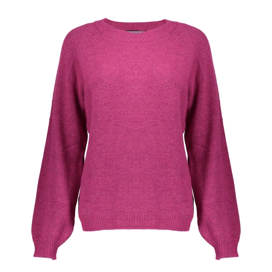 Vrouwen Geisha Fashion | Geisha Dames Gebreide Uni Trui 34851-70 Fuchsia