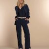 Vrouwen Geisha Fashion | Geisha Dames Corduroy Broek 31532-10 Navy