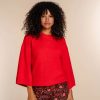 Vrouwen Geisha Fashion | Geisha Dames Trui Met Vleermuis Mouw 34861-14 Coral
