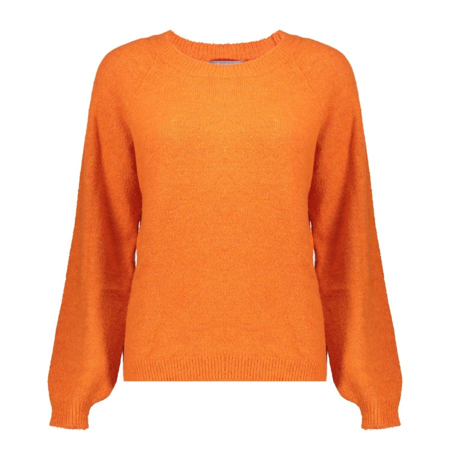 Vrouwen Geisha Fashion | Geisha Dames Gebreide Uni Trui 34851-70 Oranje