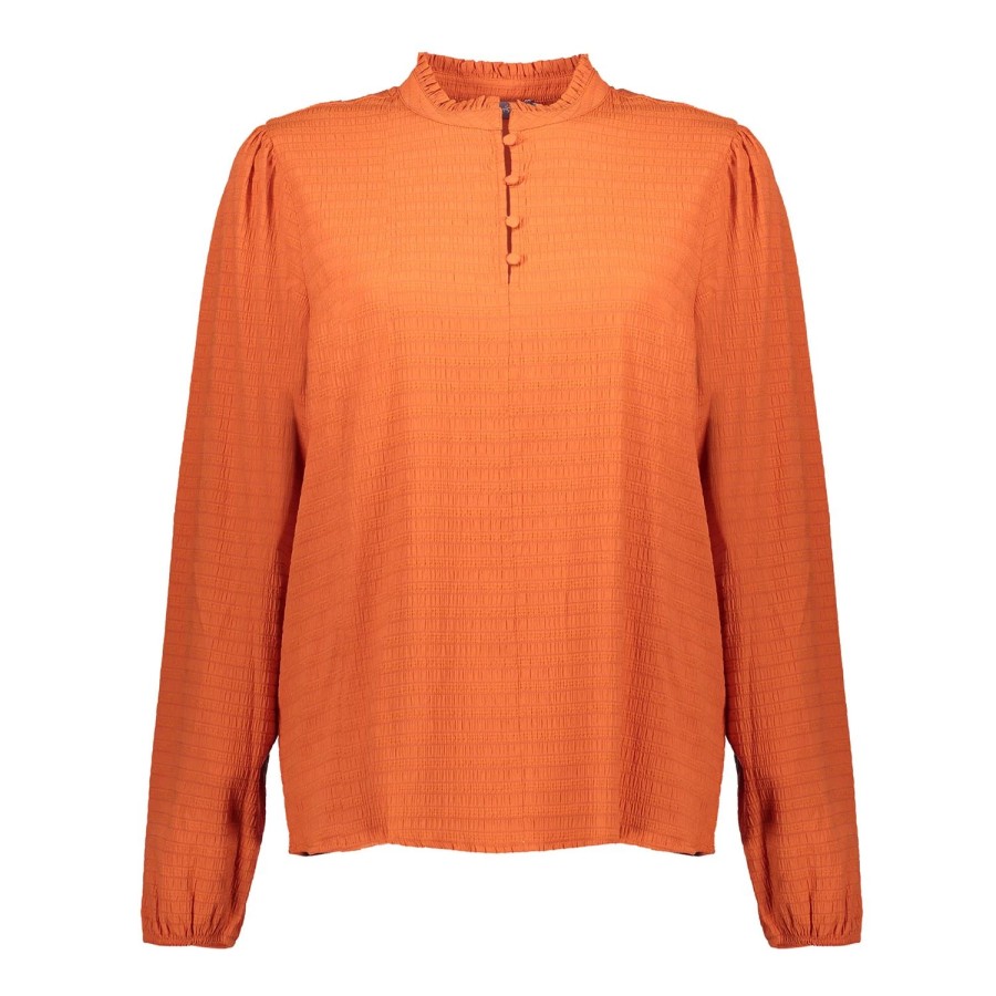Vrouwen Geisha Fashion | Geisha Dames Uni Crinckle Top 33840-47 Oranje