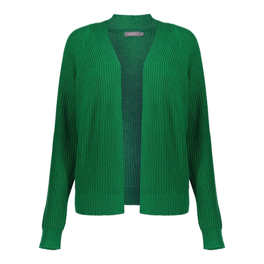 Vrouwen Geisha Fashion | Geisha Dames Gebreid Basic Vest 34512-10 Groen