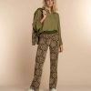 Vrouwen Geisha Fashion | Geisha Dames Top Met Geruffelde Kraag 33600-47 Cactus