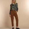 Vrouwen Geisha Fashion | Geisha Dames Top Met Print 33663-20 Emerald