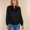 Vrouwen Geisha Fashion | Geisha Dames Satijnlook Blouse 33579-14 Zwart