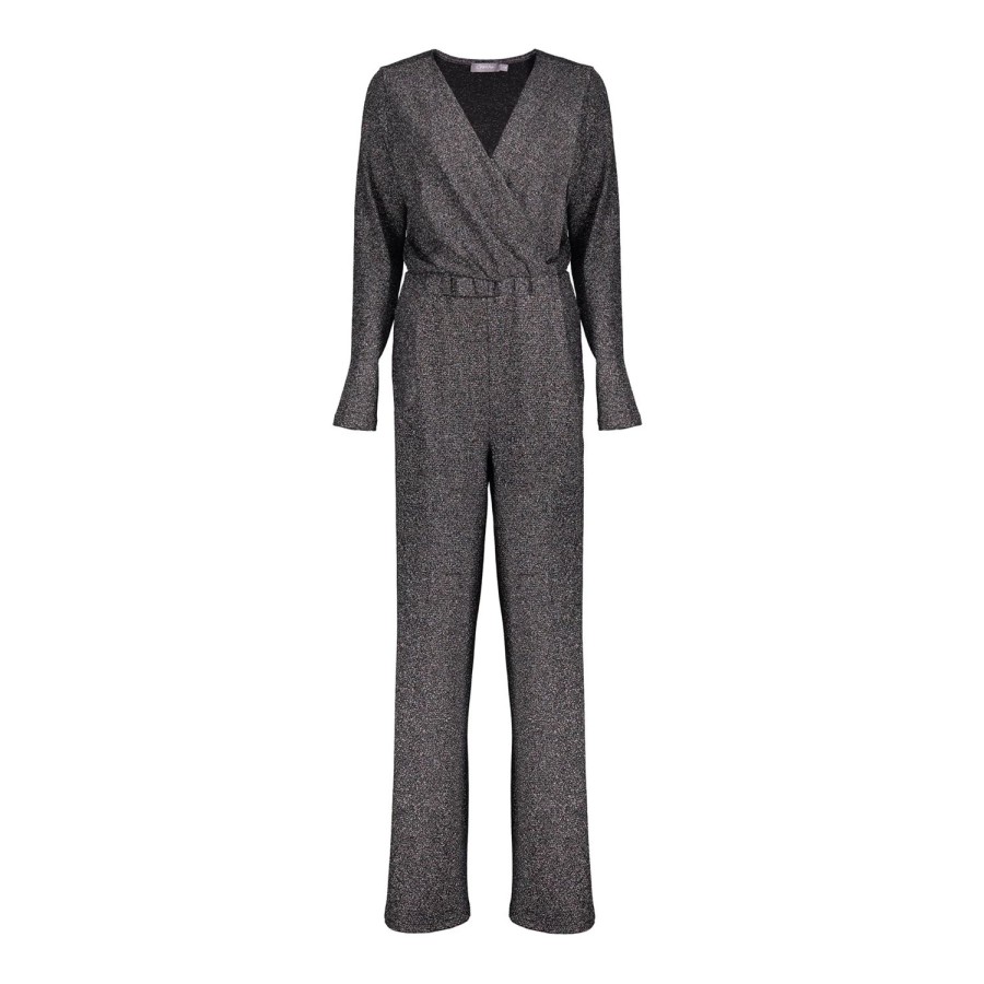 Vrouwen Geisha Fashion | Geisha Dames Lurex Jumpsuit 31953-20 Zwart