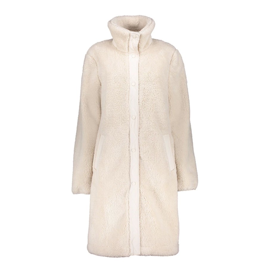 Vrouwen Geisha Fashion | Geisha Dames Lange Teddy Jas 38539-12 Off-White