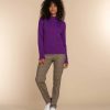 Vrouwen Geisha Fashion | Geisha Dames Ribgebreide Trui 34588-14 Paars