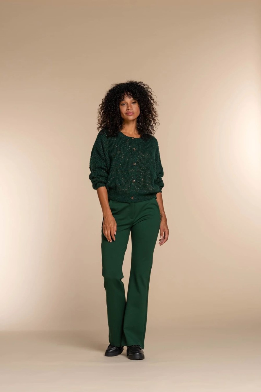 Vrouwen Geisha Fashion | Geisha Dames Punto Pantalon 31835-71 Forest Green