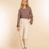 Vrouwen Geisha Fashion | Geisha Top Grafische Print 23708-20 Sand
