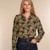 Vrouwen Geisha Fashion | Geisha Dames Blouse Met Print 33964-20 Tabacco