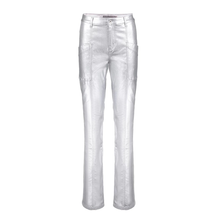 Vrouwen Geisha Fashion | Geisha Dames Metallic Jeans 31819-10 Silver