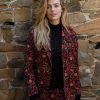 Vrouwen Geisha Fashion | Geisha Dames Blazer Met Bloemenprint 35547-32 Zwart