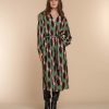 Vrouwen Geisha Fashion | Geisha Dames Jurk Vintage Print 37603-20 Groen