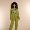 Vrouwen Geisha Fashion | Geisha Dames Straight Fit Pantalon Met Naad 31860-32 Olive