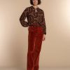 Vrouwen Geisha Fashion | Geisha Dames Top Met Vintage Print 33661-20 Zwart